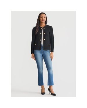 Misook Relaxed Lightweight Soft Tweed Knit Jacket - Black