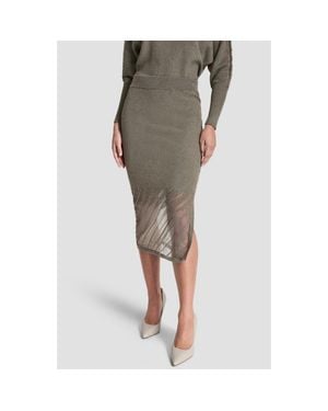 DKNY Illusion Rib Sweater Skirt - Gray