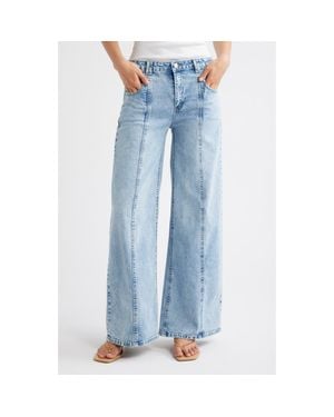 Tractr Seam Detail Wide Leg Jeans - Blue