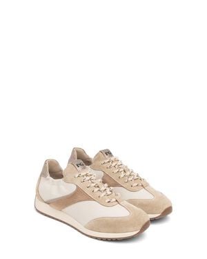 Nero Giardini Leather Low Top Sneaker - Natural