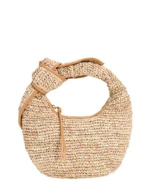 Poolside The Josie Raffia Knot Bag - Metallic