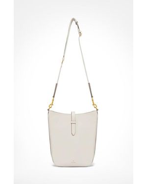 Aviteur Gigi Signature Weave Calfskin Shoulder Bag - White