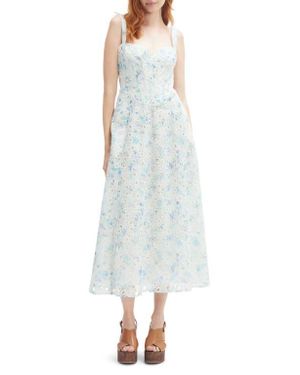 Bardot Adaline Eyelet Embroidered Corset Midi Dress - Multicolor