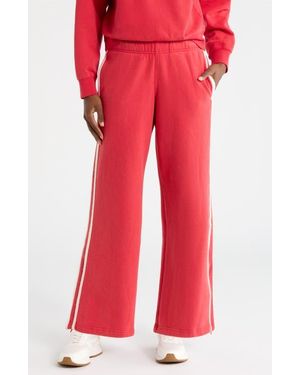 Marine Layer Cloud 9 Side Stripe Wide Leg Sweatpants - Red