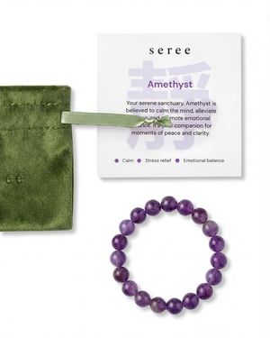 seree Manifest Calm Amethyst Beaded Bracelet - Purple