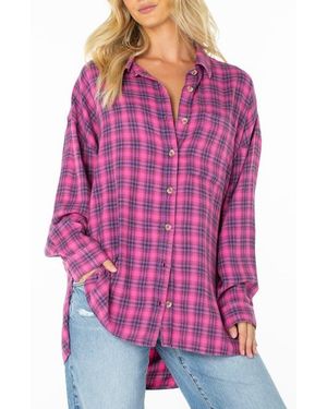 Roxy Driftwood Plaid Shirt - Purple