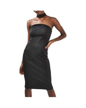 TOPSHOP Choker Bandeau Midi Dress - Black
