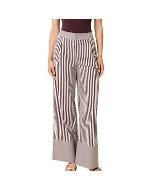 Solid & Striped Marnie Stripe Wide Leg Cotton Blend Pants - Multicolor