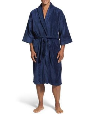 Majestic International Terry Velour Robe - Blue