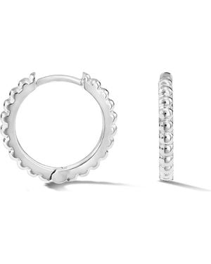 Dower & Hall Medium Dotty Huggie Hoops - White