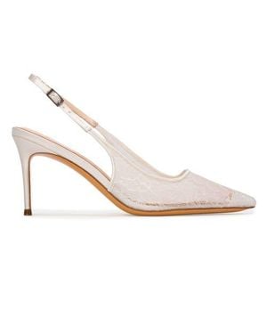 Black Suede Studio Marina 80 Pump - White