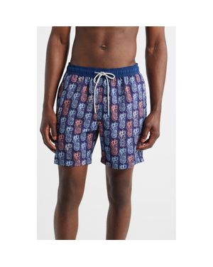 Tommy Bahama Naples Piña Aloha 6-Inch Performance Swim Trunks - Blue