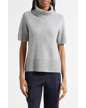 Reiss Elena Short Sleeve Cashmere Turtleneck Sweater - Gray