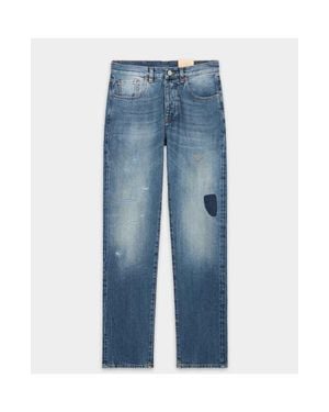 Fortela 911 Superjohn Japan Selvedge 5 Pocket High Waist Denim Pants - Blue