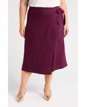 UNIVERSAL STANDARD Linen Blend Faux Wrap Skort - Purple