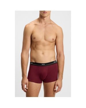 BOSS Assorted 5-Pack Essential Stretch Cotton Trunks - Red