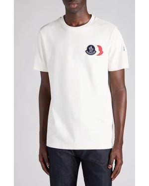 Moncler Logo Patch Cotton T-Shirt - White