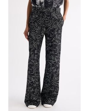 Dries Van Noten Paxy Abstract Swirl Jacquard Straight Leg Pants - Black