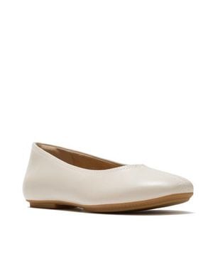 Fitflop Delicato High Cut Soft Leather Ballet Flats - Natural