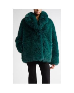 Stand Studio Hunter Oversize Faux Fur Jacket - Green