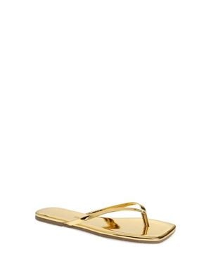 TKEES Lily Square Toe Flip Flop - Metallic