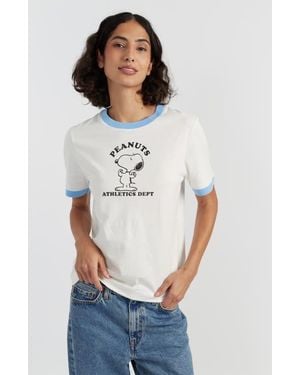 Chinti & Parker Snoopy Athletics Graphic Cotton Tee - White