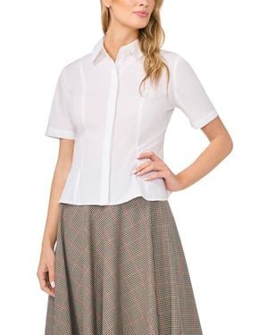 Halogen® Princess Seam Button-Up Shirt - White