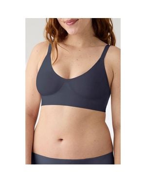 True & Co. Soft Form V-Neck Adjustable Strap Bralette - Blue