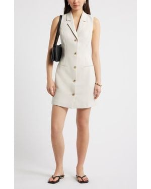 Open Edit The Icon Sleeveless Blazer Dress - Natural