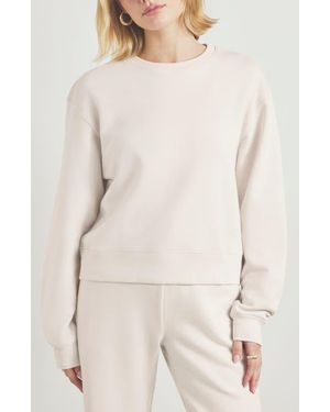 Splendid Laguna Lounge Cotton Crewneck Sweater - Natural