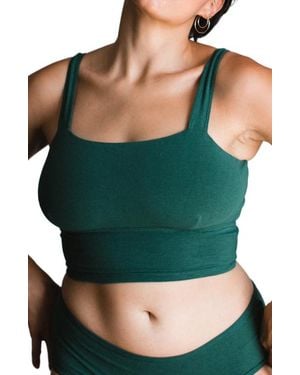 PROCLAIM Organic Cotton Square Neck Bralette - Green