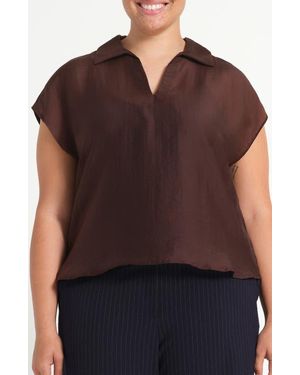 Estelle Kelly Sheer Top - Brown