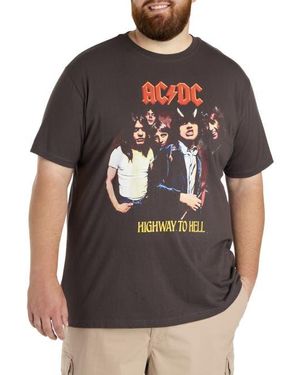 True Nation by DXL Big & Tall Acdc Highway Graphic Tee - Gray
