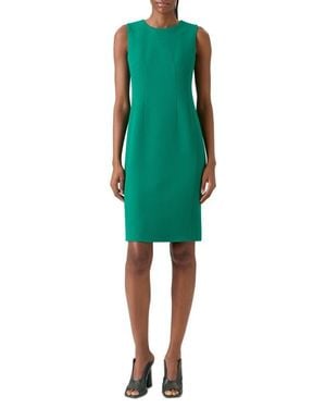 Akris Sleeveless Virgin Wool Sheath Dress - Green