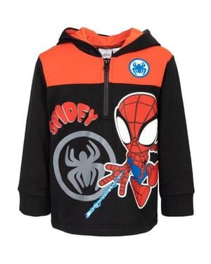 Marvel Spider- Fleece Quarter-Zip Hooded Sweatshirt - Multicolor