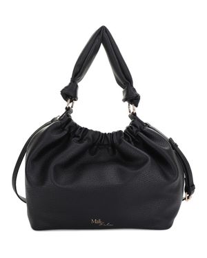 MALI + LILI Nala Recycled Vegan Leather Hobo Crossbody Bag - Black