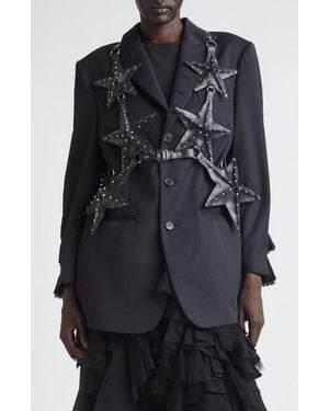 Noir Kei Ninomiya Studded Faux Leather Star Harness - Black