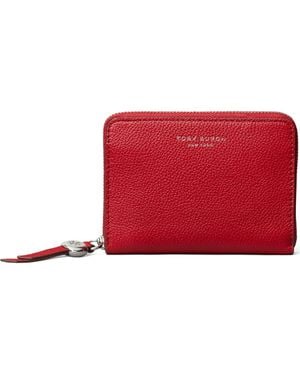Tory Burch Romy Medium Leather Zip Wallet - Red