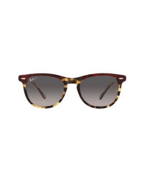 Ray-Ban 56Mm Gradient Polarized Square Sunglasses - Red