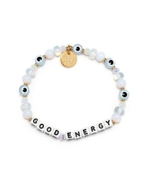 Little Words Project Good Energy Beaded Stretch Bracelet - White