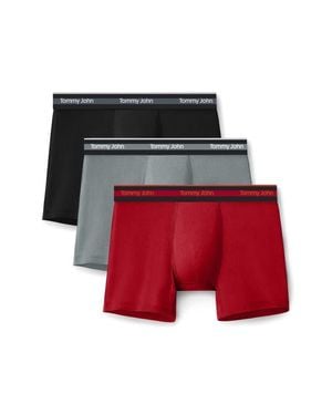 Tommy John 3-Pack Comfort Micro 6-Inch Boxer Briefs - Red