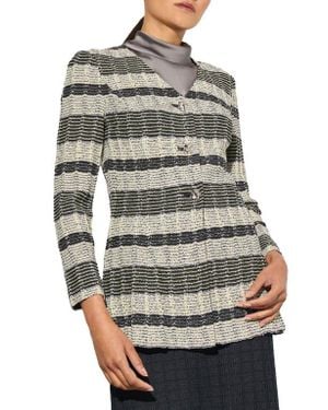 Ming Wang Heritage Fit Textured Knit Jacket - Gray