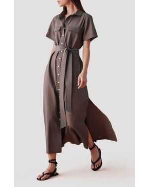 Omika Cotton Amira Shirt Dress - Brown