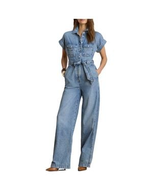 Ralph Lauren Wide Leg Denim Jumpsuit - Blue