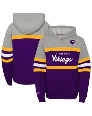 Mitchell & Ness Youth Minnesota Vikings Throwback Head Coach Pullover Hoodie - Purple