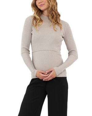 Ripe Maternity Lift Up Nursing Knit Top - White