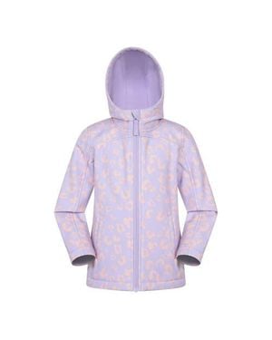 Mountain Warehouse Childrens/Kids Exodus Printed Water Resistant Soft Shell Jacket - Purple