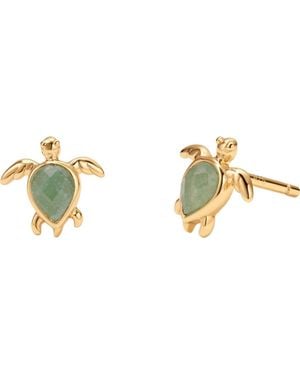 MADE BY MARY Turtle Stud Earrings - Metallic