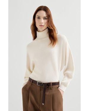 Brunello Cucinelli Cashmere Turtleneck Sweater - Natural