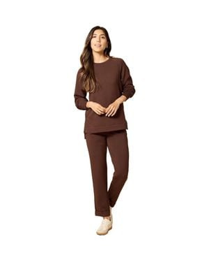 Softies Athleisure Crewneck And Crop Pant Set - Natural